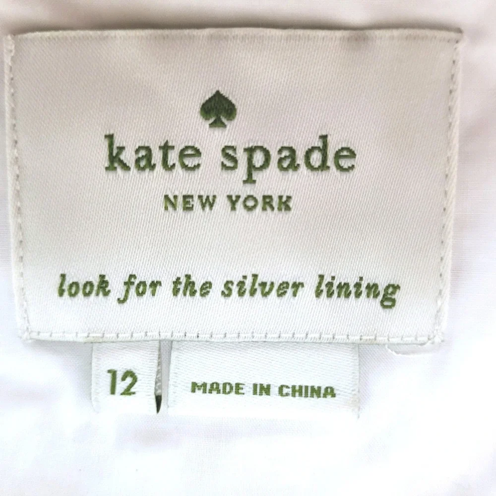Kate Spade White Cotton Eyelet Crochet Bachelorette Beach Shirt Shift Dress 12